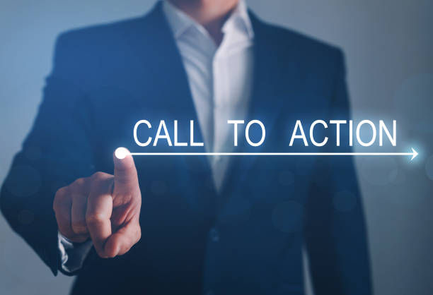 Businessman writing Call To Action.